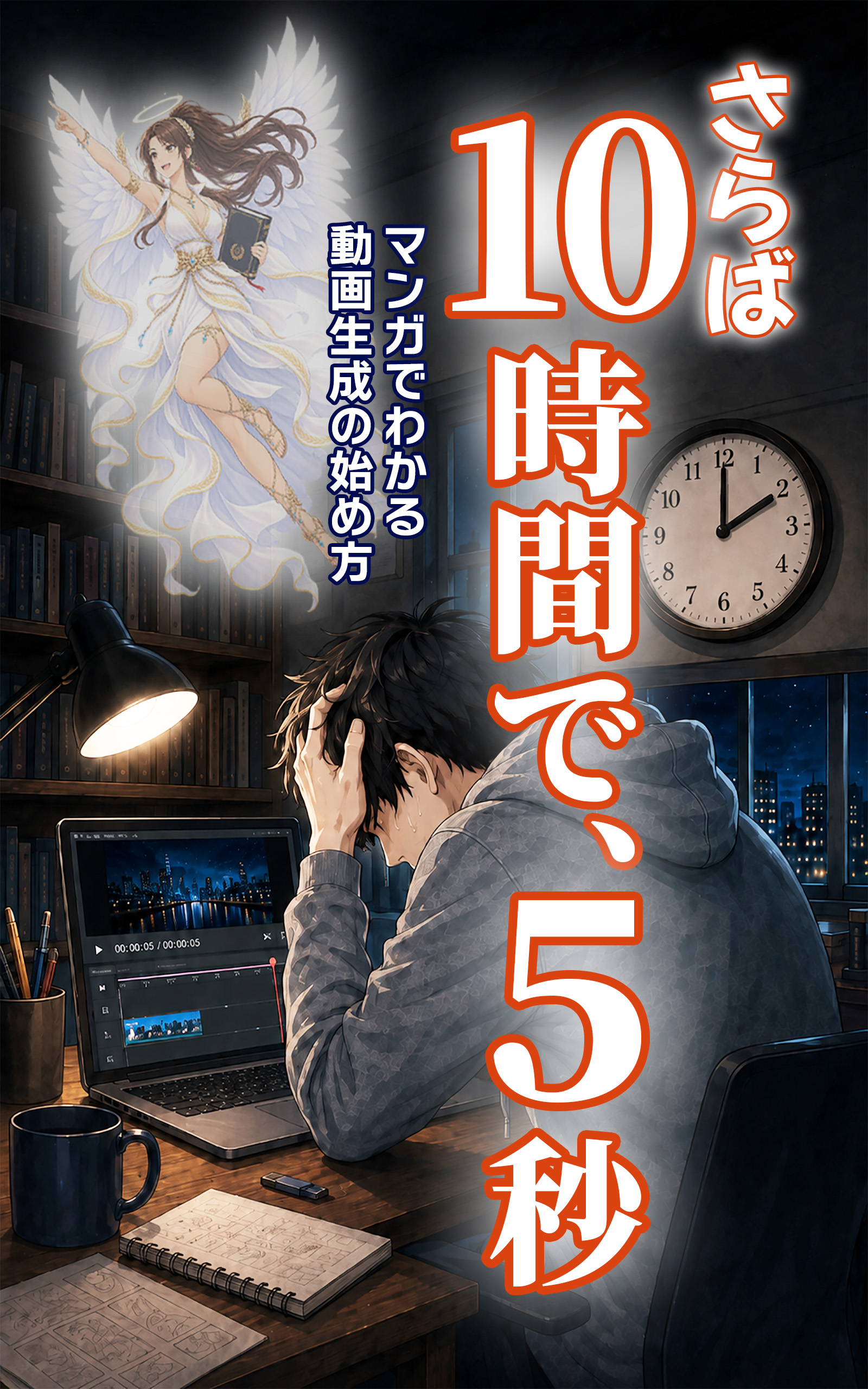 さらば10時間で、5秒 マンガでわかる動画生成の始め方 表紙
